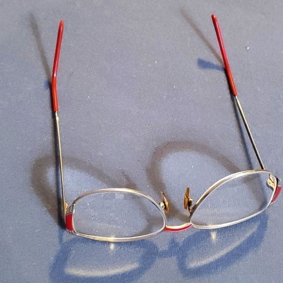 Vintage eye glasses. Metal with red trim. Good used condition. - Picture 1 of 8